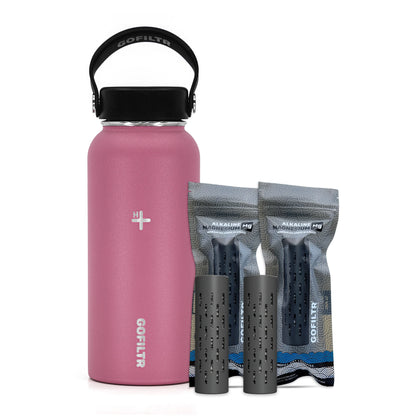 Alkaline Water Bottle 32 Oz - Insulated Water Bottle That Creates 9.5 Ph Alkaline Water